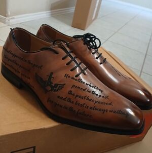 Jtai Brown Leather Men's Dress Shoes Sz 11